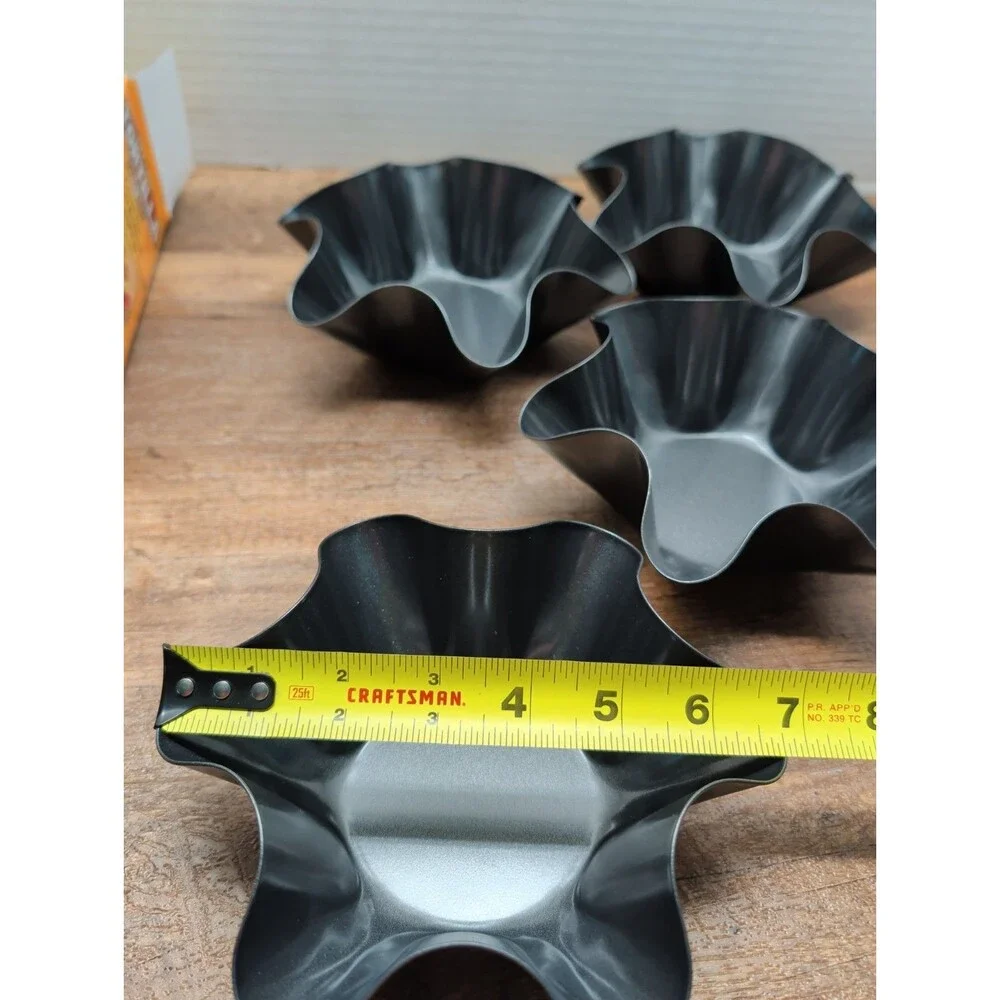 Perfect Tortilla Pan Set 4 Non-Stick Pans Baked Not Fried Taco Salad Bowl Shells